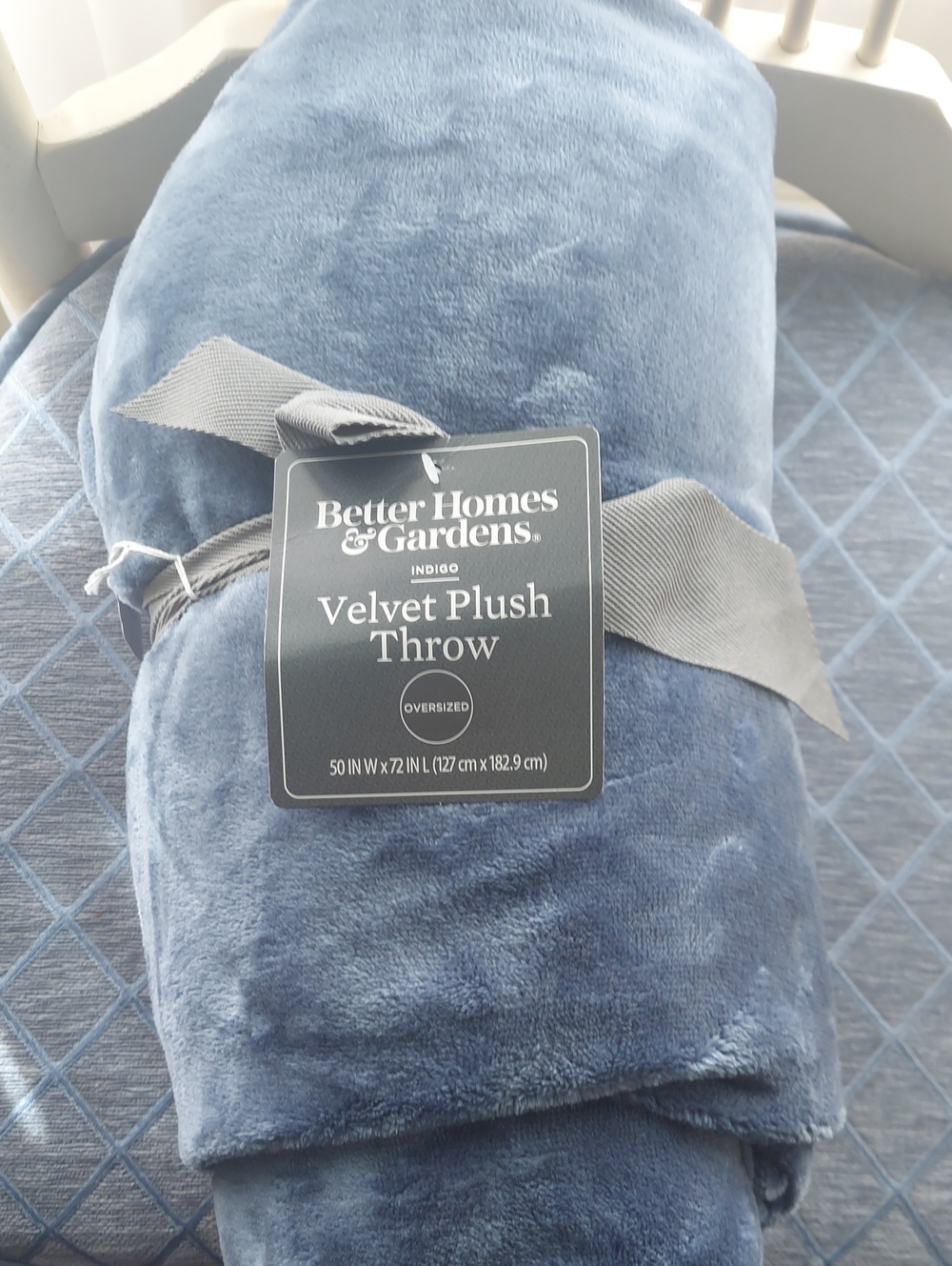 Better Homes And Gardens Navy Blue Velvet Plush Throw NWT Travel Loungewear